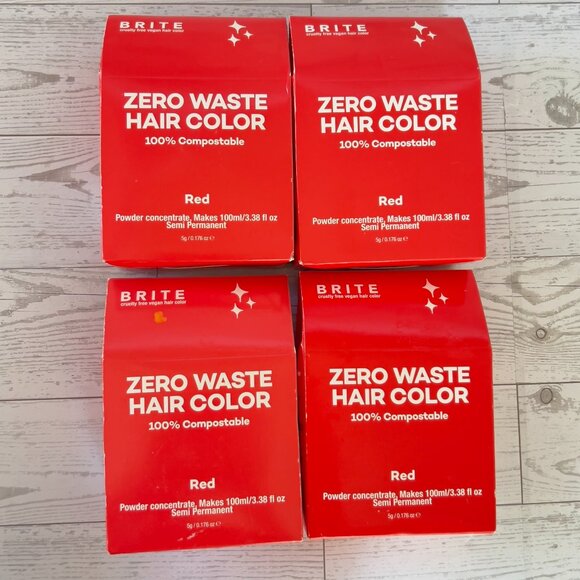 Lot of 4 BRITE Zero Waste Hair Color Red Powder Concentrate - Free Shipping!! - Picture 1 of 4